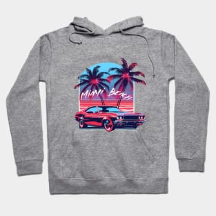 Muscle car. Miami beach Hoodie